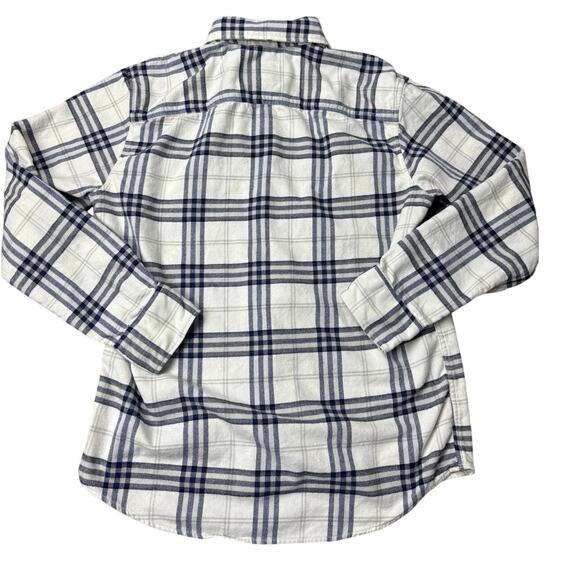 American Eagle Men’s Plaid Flannel Shirt Blue White Long Sleeve Size M Cotton - Picture 7 of 7